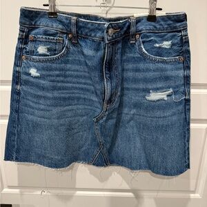 American Eagle Outfitters Blue Distressed Mini Skirt